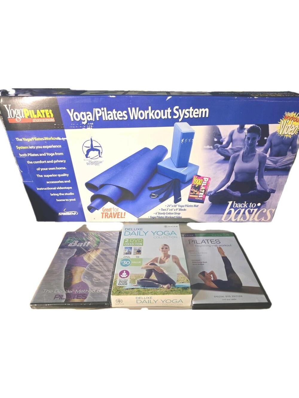 Yoga Pilates Workout System with Three Yoga and Pilates DVDs Bundle